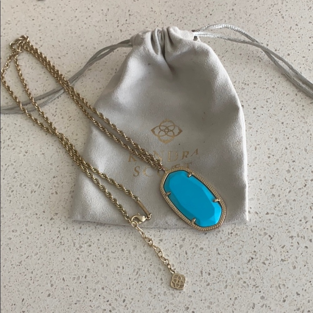 Kendra Scott Long Turquoise Pendant Necklace